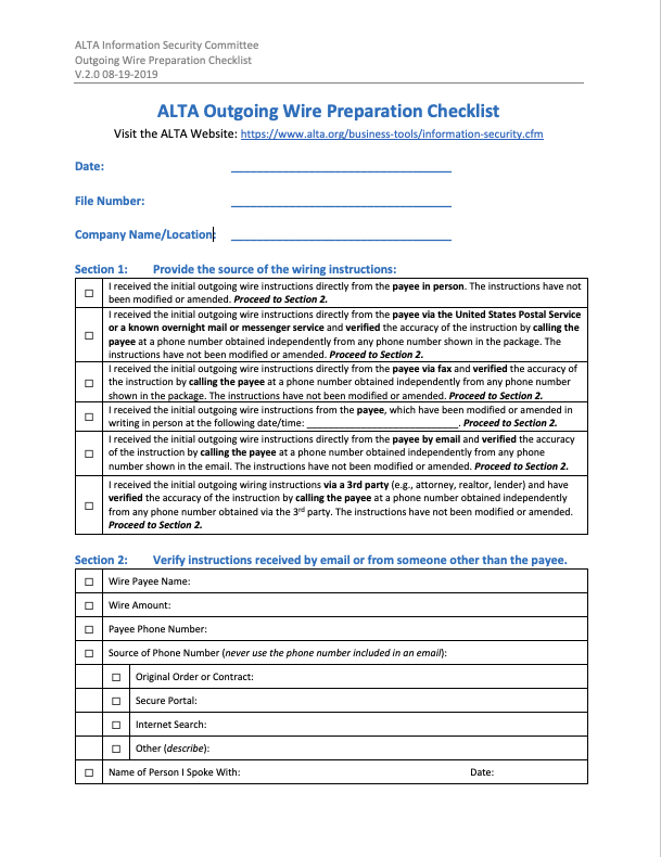 PreparationChecklist